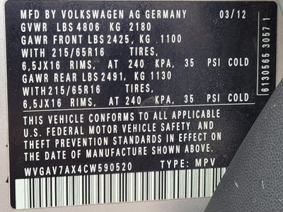 2012 Volkswagen Tiguan S