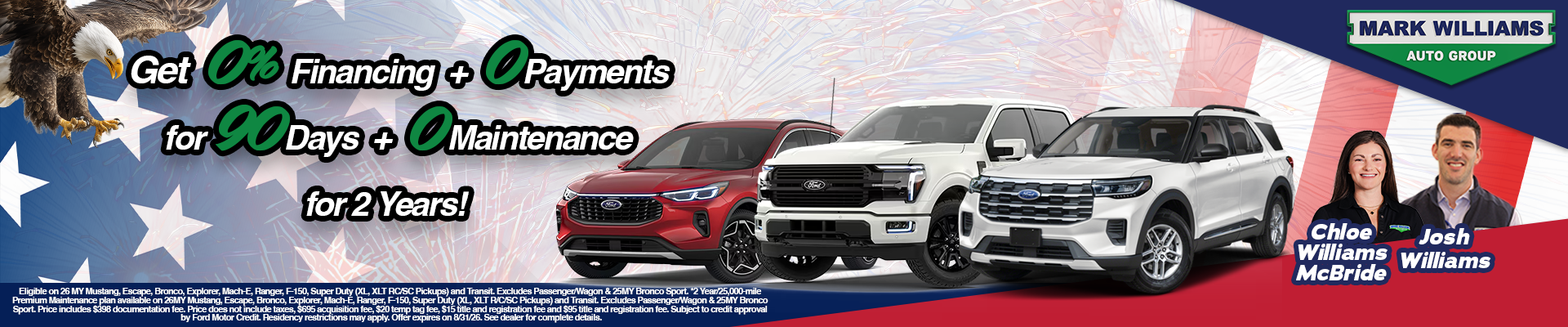 Get 0% Financing + OPayments for 90Days + 0Maintenance 