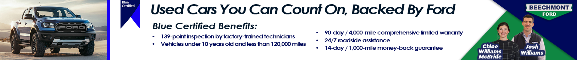 Used cars can count on, backed by ford