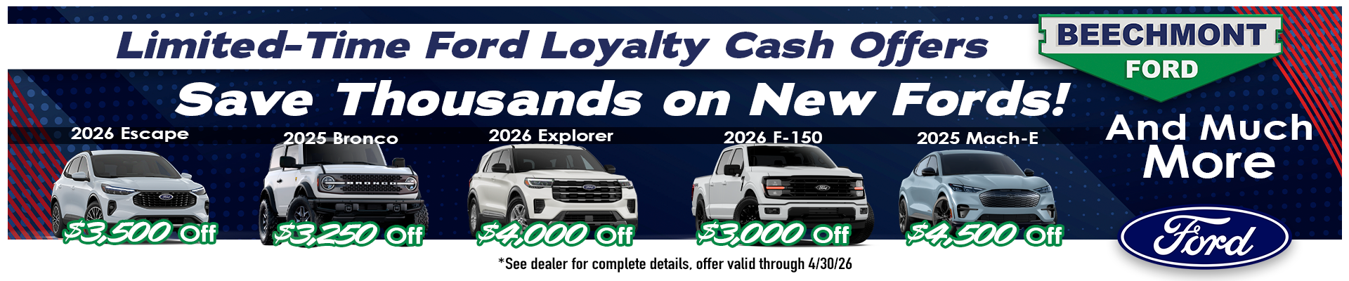 Save Thousands on New Fords