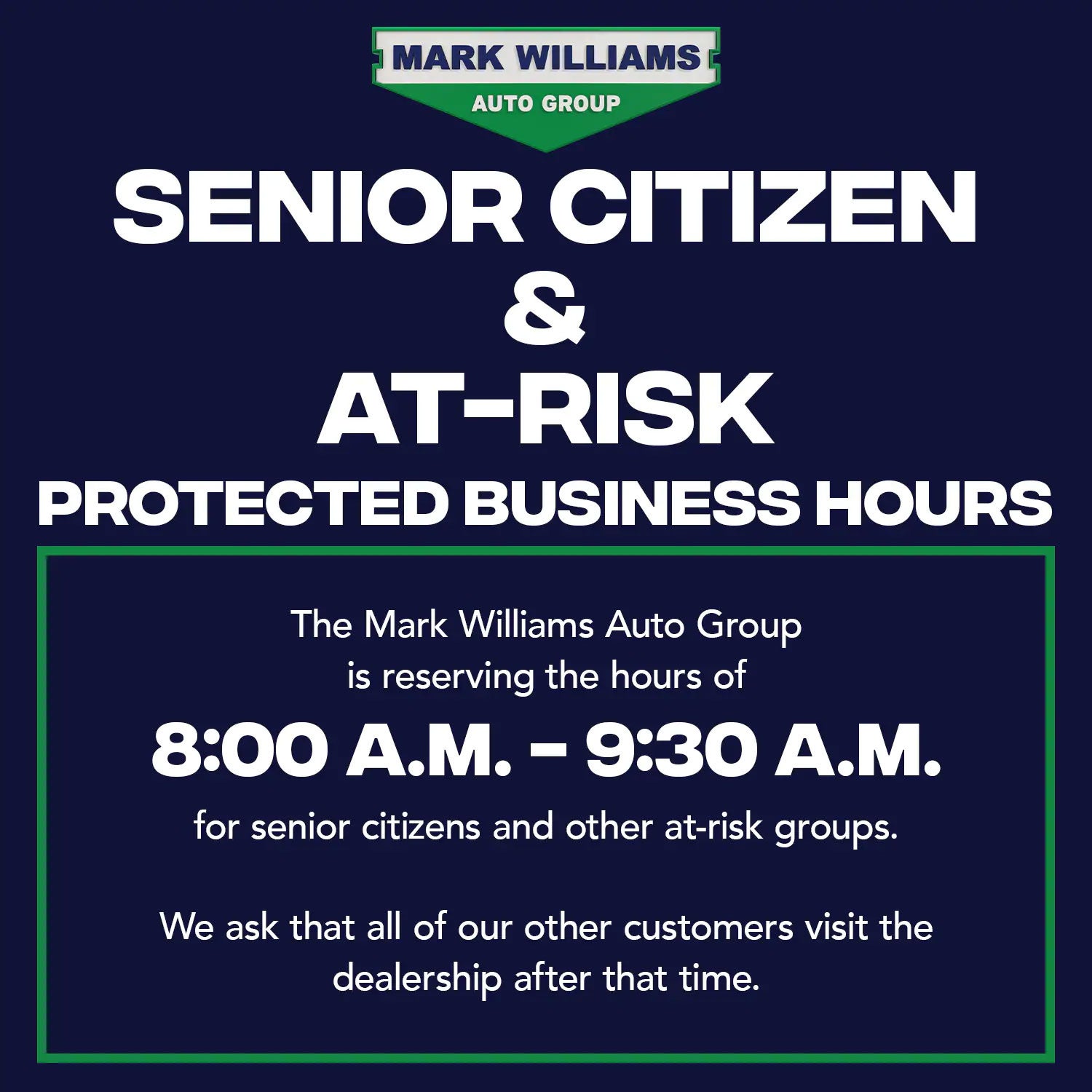 Senior Citizen and At-Risk Protected Business Hours in Cincinnati, OH - Beechmont Ford Inc